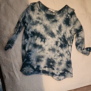 Workshop Republic Clothing Blue Tie-Dye Long Sleeve Top